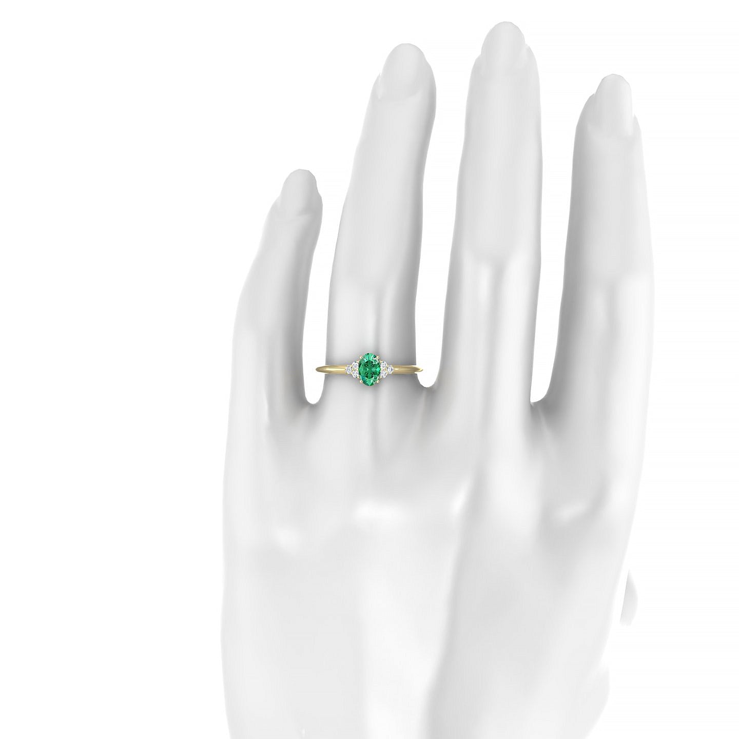 Mirage | 18k Yellow Gold 6 x 4 mm Oval Emerald Ring