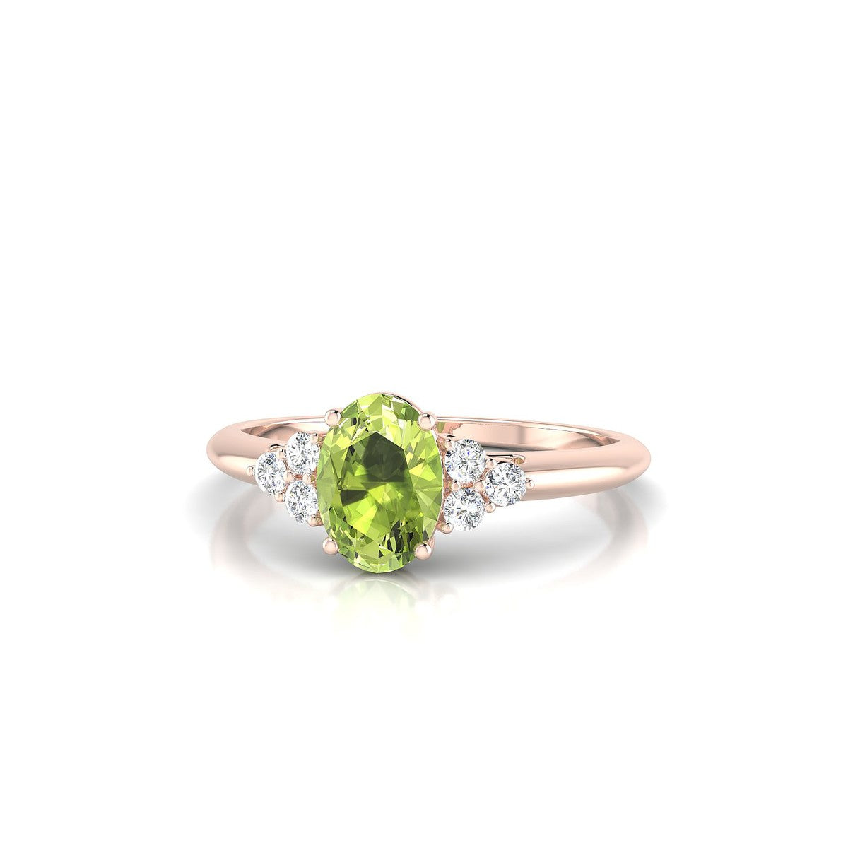 Mirage | 18k Rose Gold 7 x 5 mm Oval Peridot Ring