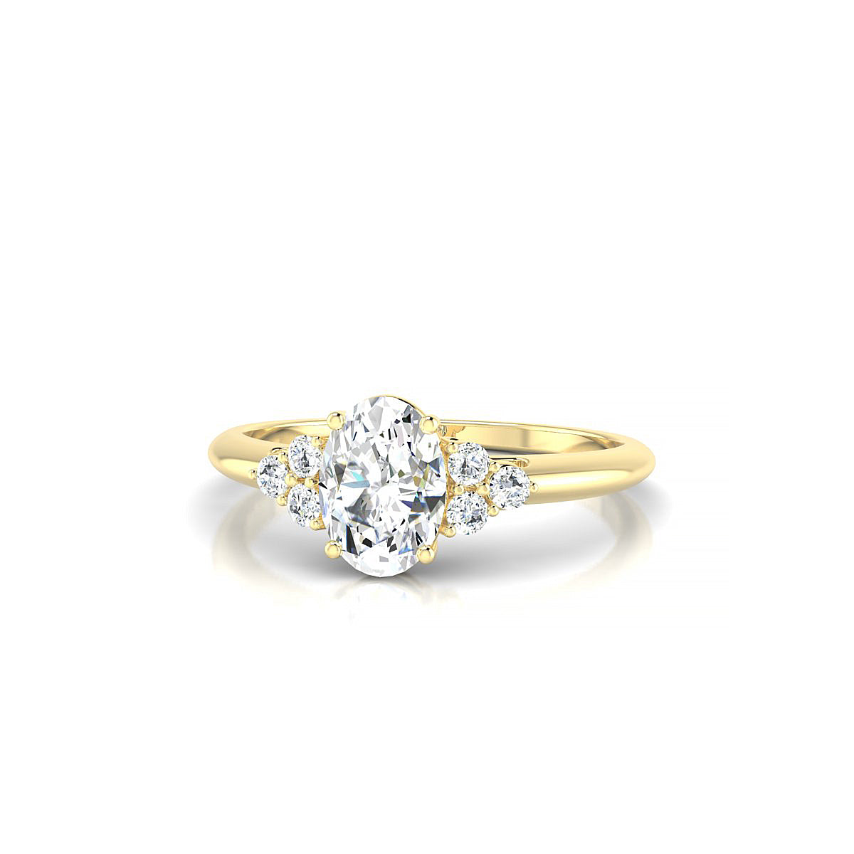 Mirage | 18k Yellow Gold 7 x 5 mm Oval Diamond Ring