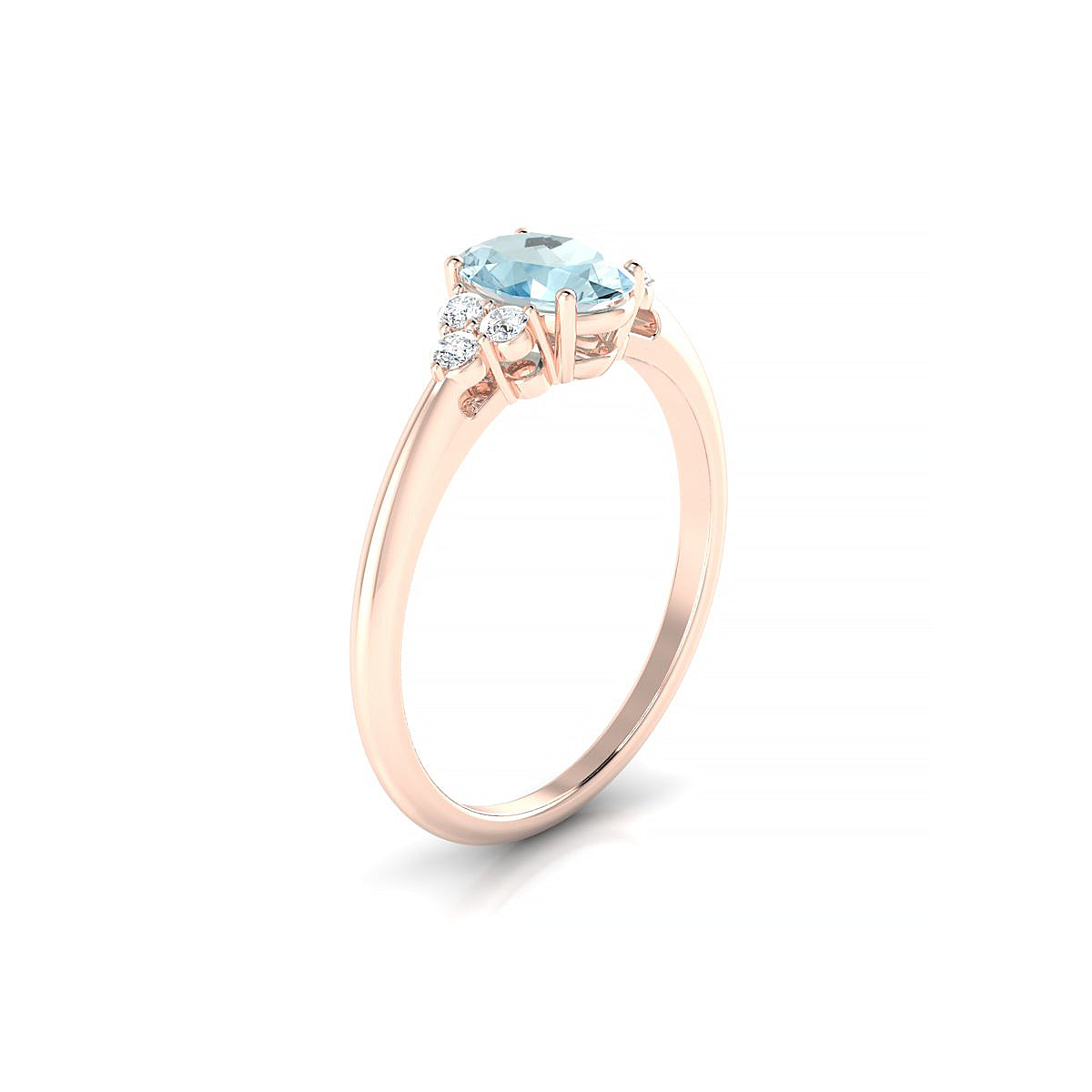 Mirage | 18k Rose Gold 7 x 5 mm Oval Aquamarine Ring