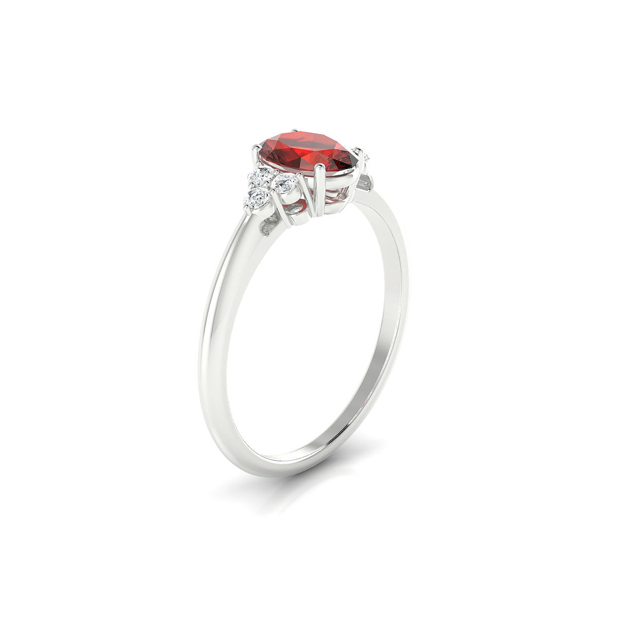 Mirage | 18k White Gold 7 x 5 mm Oval Garnet Ring