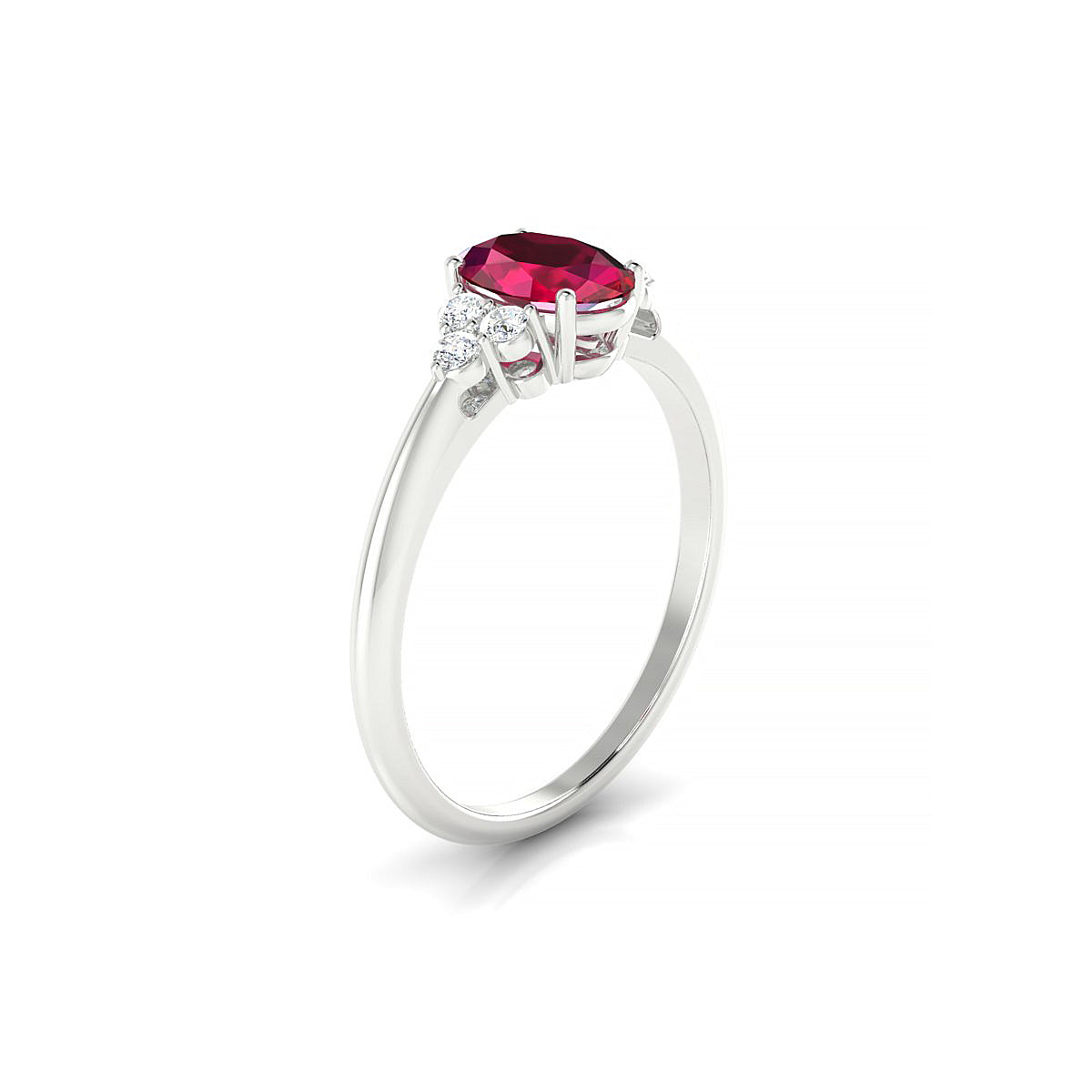 Mirage | 18k White Gold 7 x 5 mm Oval Ruby Ring