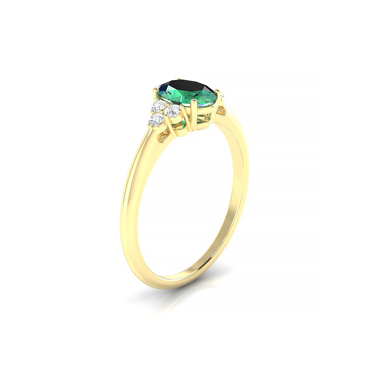 Mirage | 18k Yellow Gold 7 x 5 mm Oval Emerald Ring