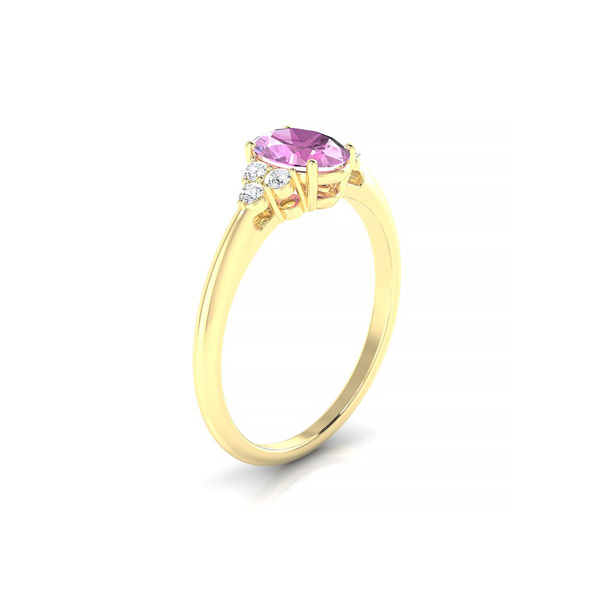 Mirage | 18k Yellow Gold 7 x 5 mm Oval Pink Sapphire Ring