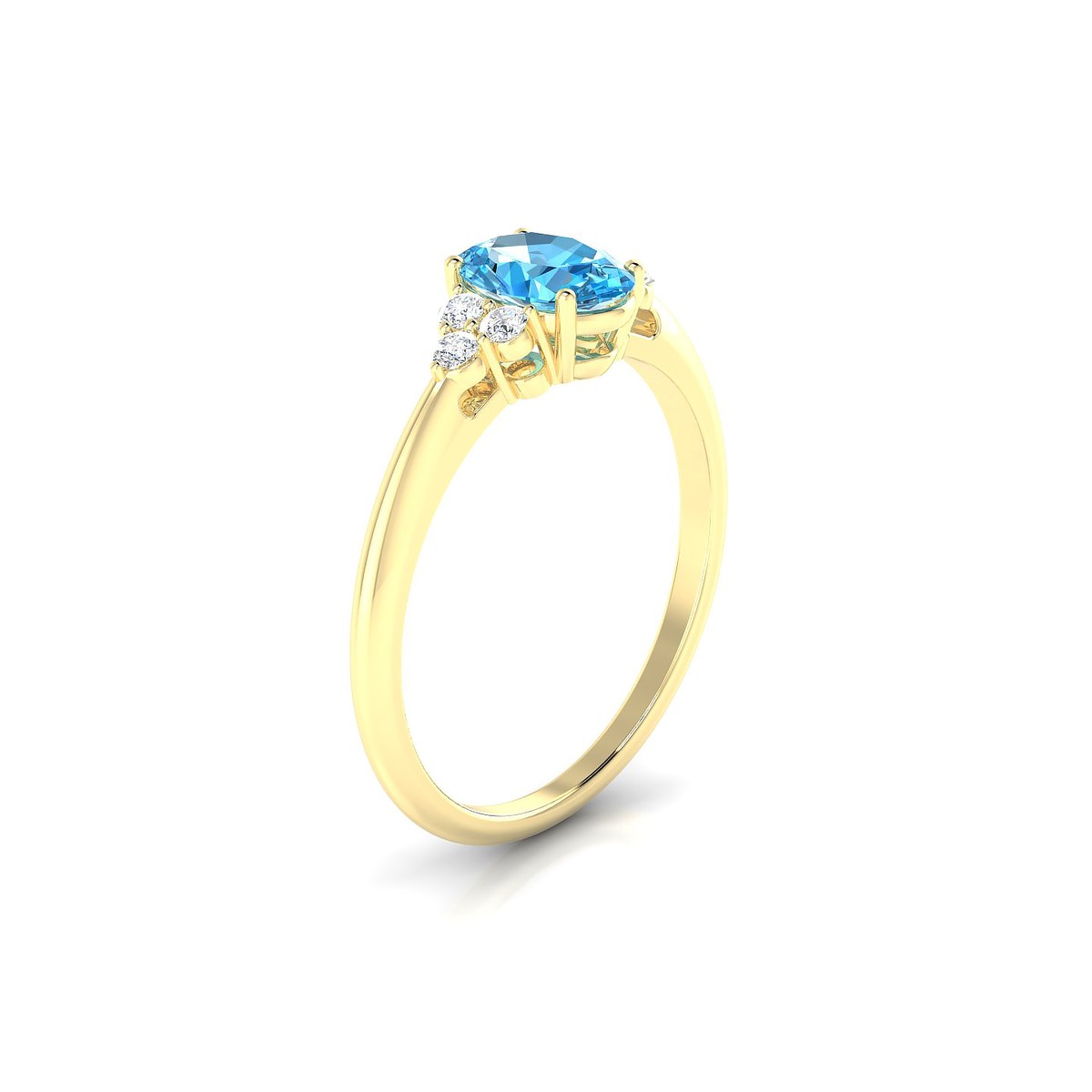 Mirage | 18k Yellow Gold 7 x 5 mm Oval Topaz Ring