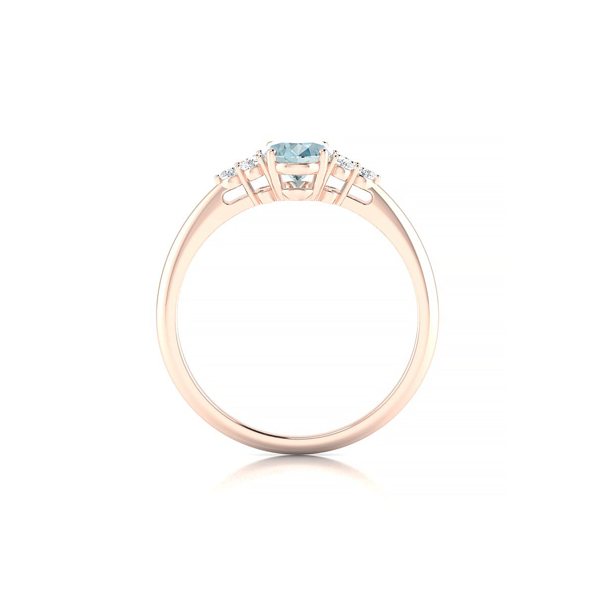 Mirage | 18k Rose Gold 7 x 5 mm Oval Aquamarine Ring
