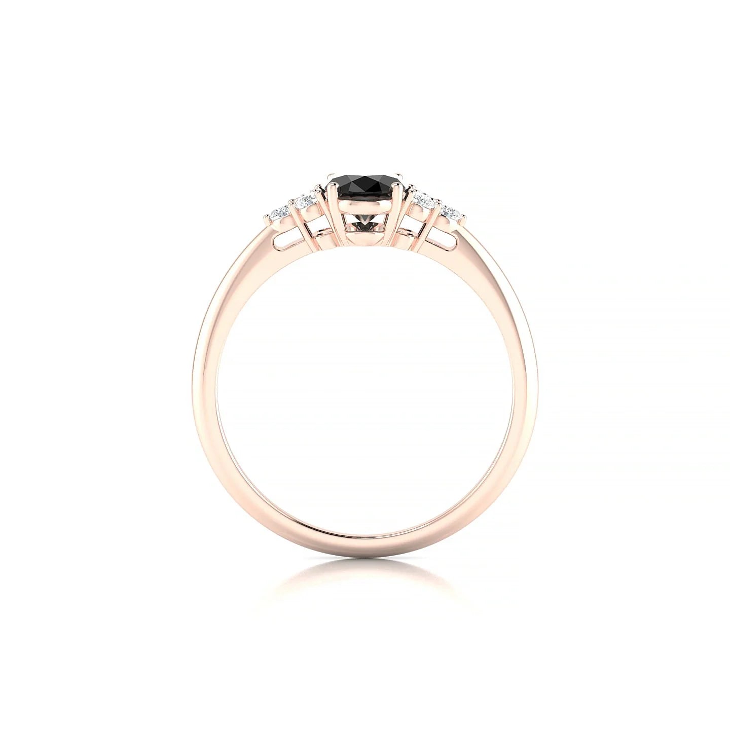 Mirage | 18k Rose Gold 7 x 5 mm Oval Black Diamond Ring