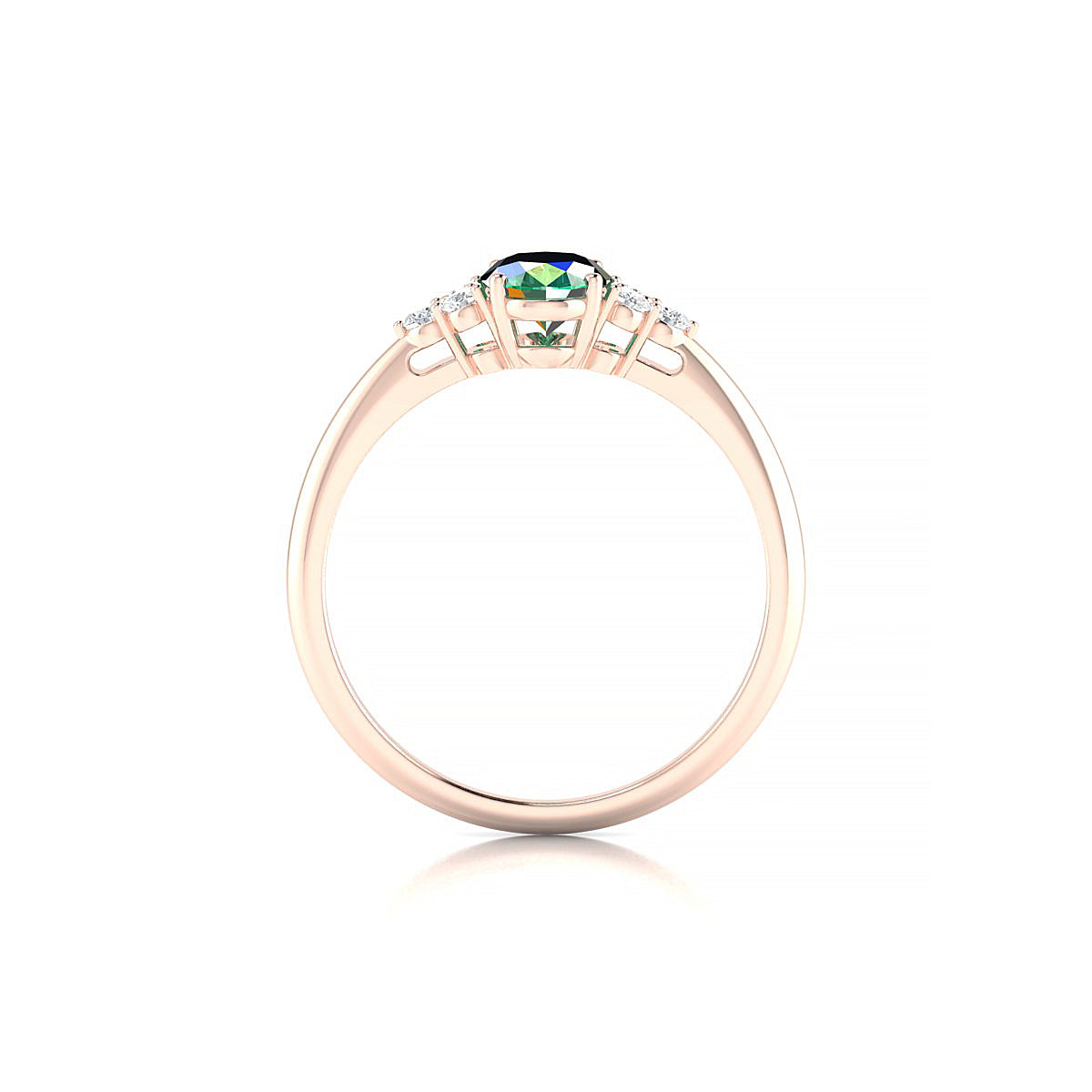 Mirage | 18k Rose Gold 7 x 5 mm Oval Emerald Ring