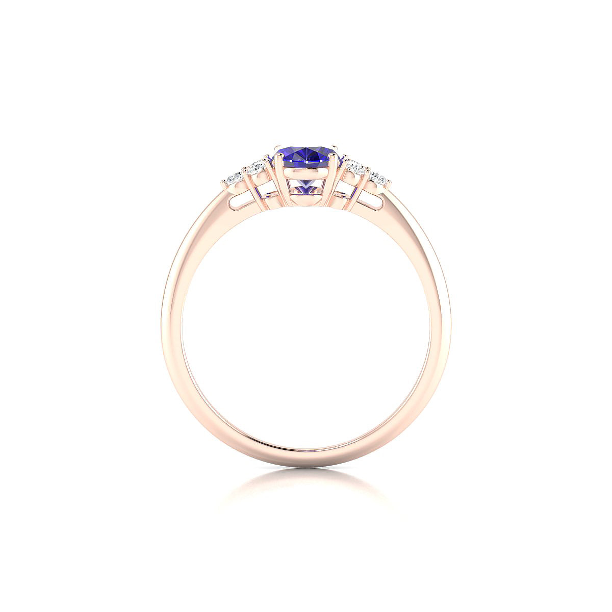 Mirage | 18k Rose Gold 7 x 5 mm Oval Tanzanite Ring