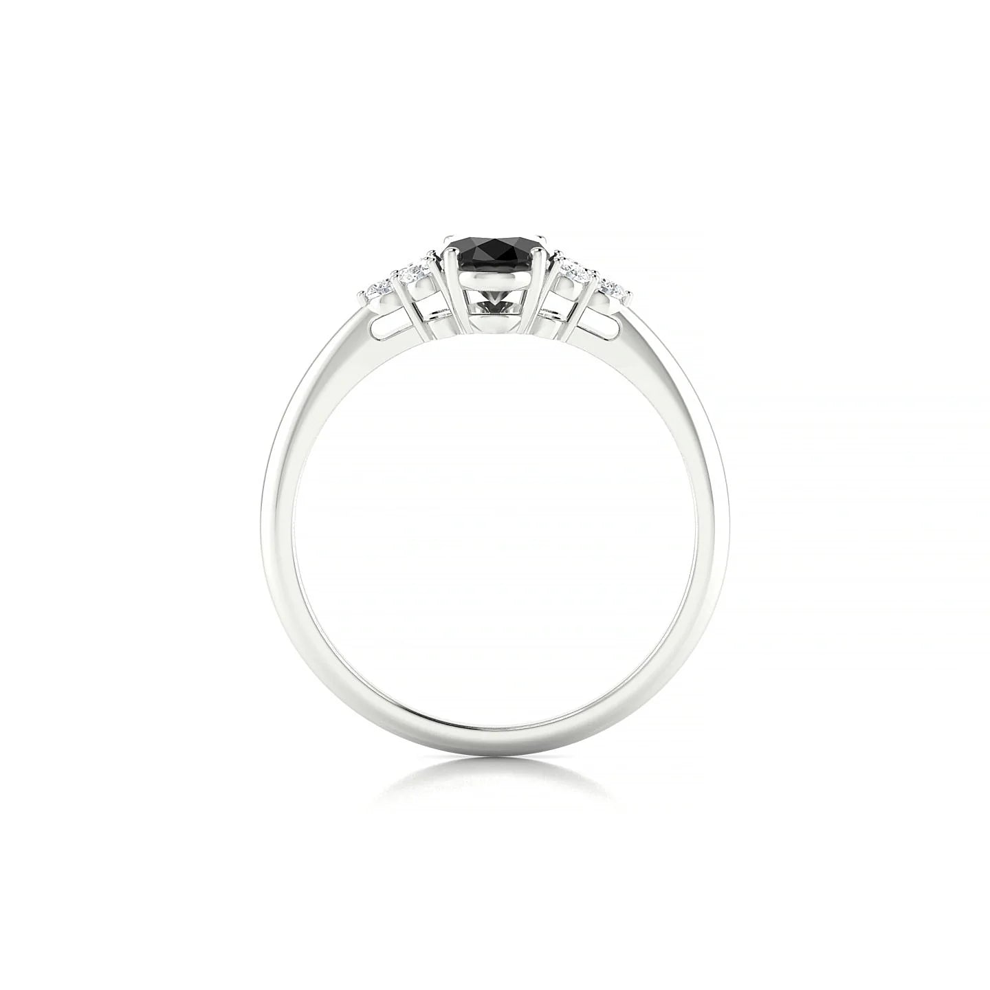 Mirage | 18k White Gold 7 x 5 mm Oval Black Diamond Ring