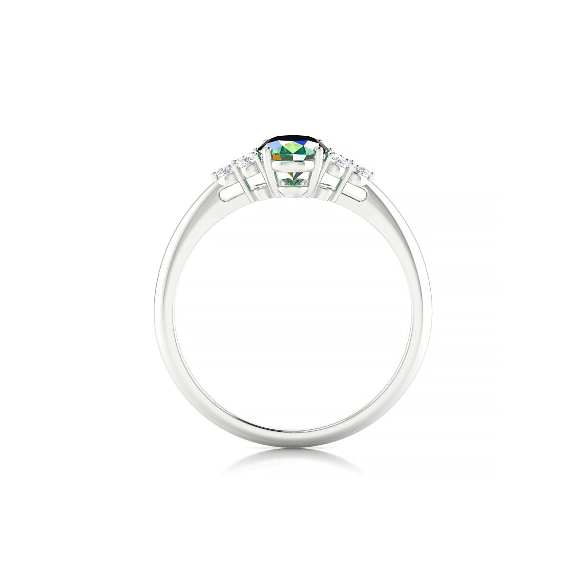Mirage | 18k White Gold 7 x 5 mm Oval Emerald Ring