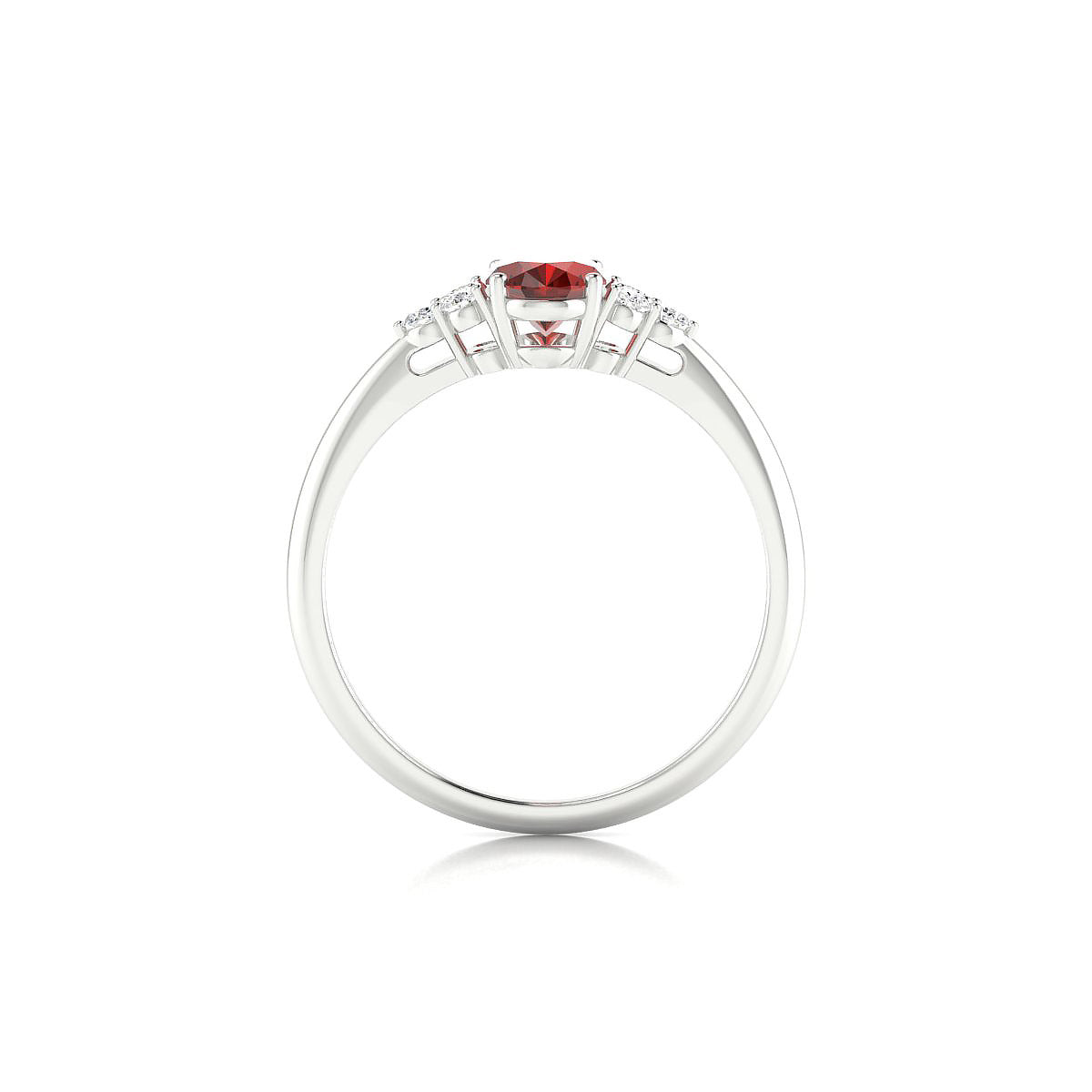 Mirage | 18k White Gold 7 x 5 mm Oval Garnet Ring