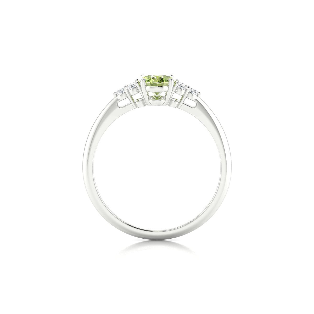 Mirage | 18k White Gold 7 x 5 mm Oval Peridot Ring