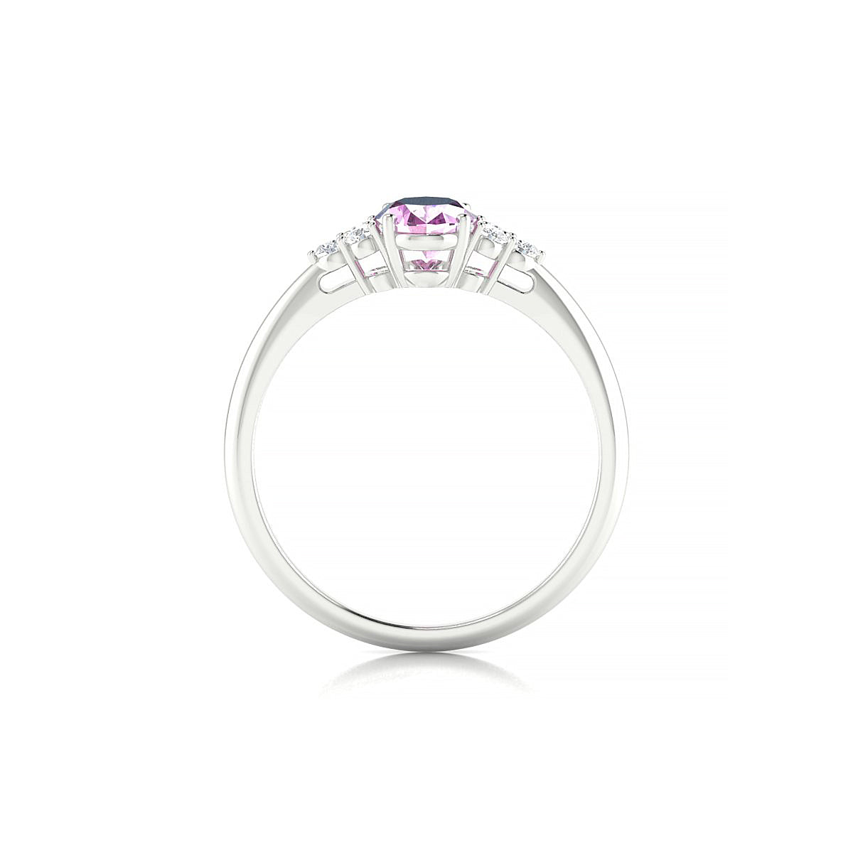 Mirage | 18k White Gold 7 x 5 mm Oval Pink Sapphire Ring