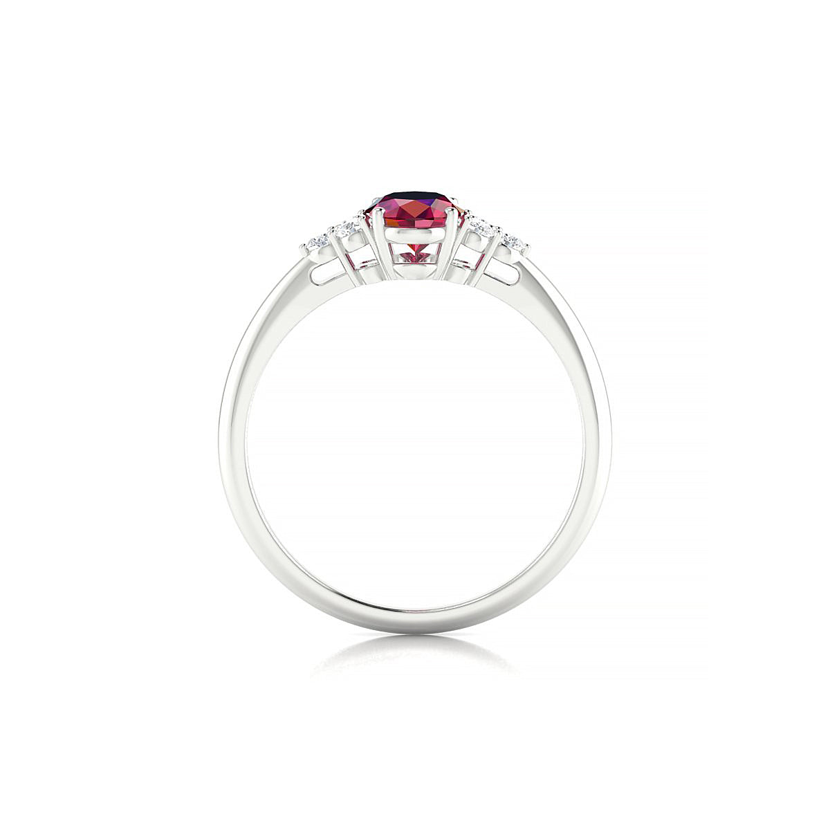 Mirage | 18k White Gold 7 x 5 mm Oval Ruby Ring