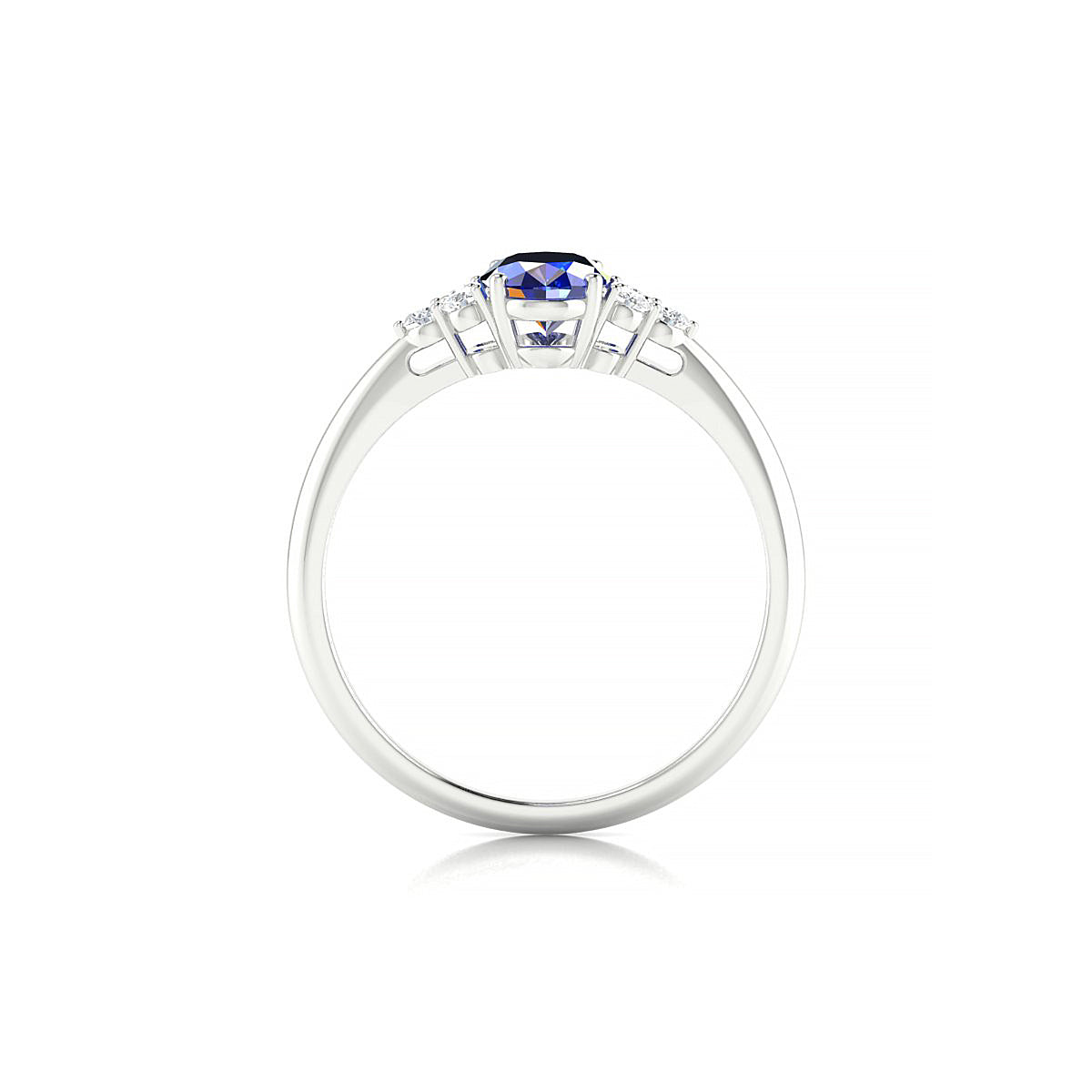 Mirage | 18k White Gold 7 x 5 mm Oval Sapphire Ring