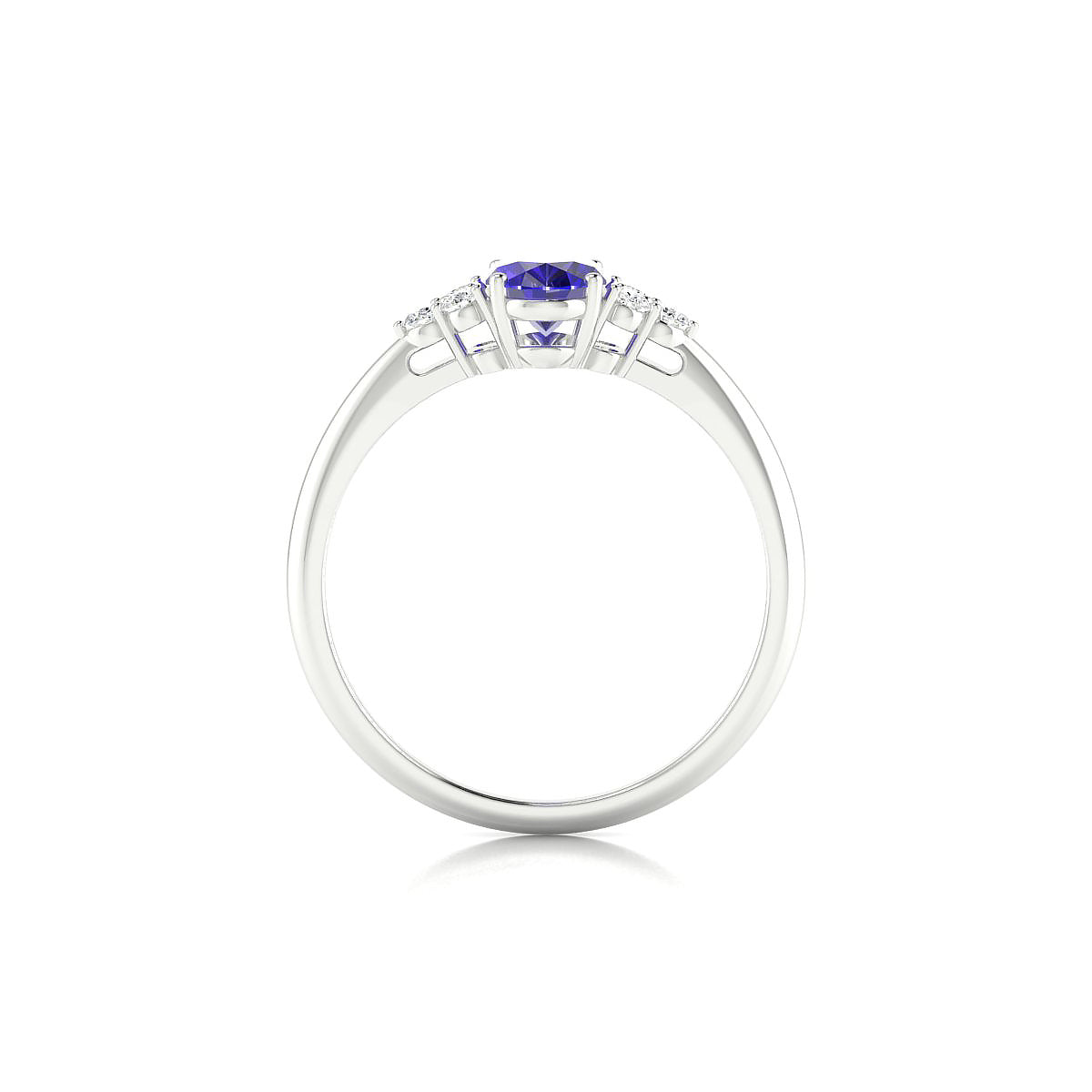 Mirage | 18k White Gold 7 x 5 mm Oval Tanzanite Ring