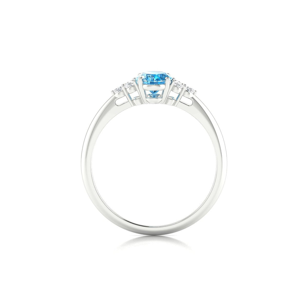 Mirage | 18k White Gold 7 x 5 mm Oval Topaz Ring