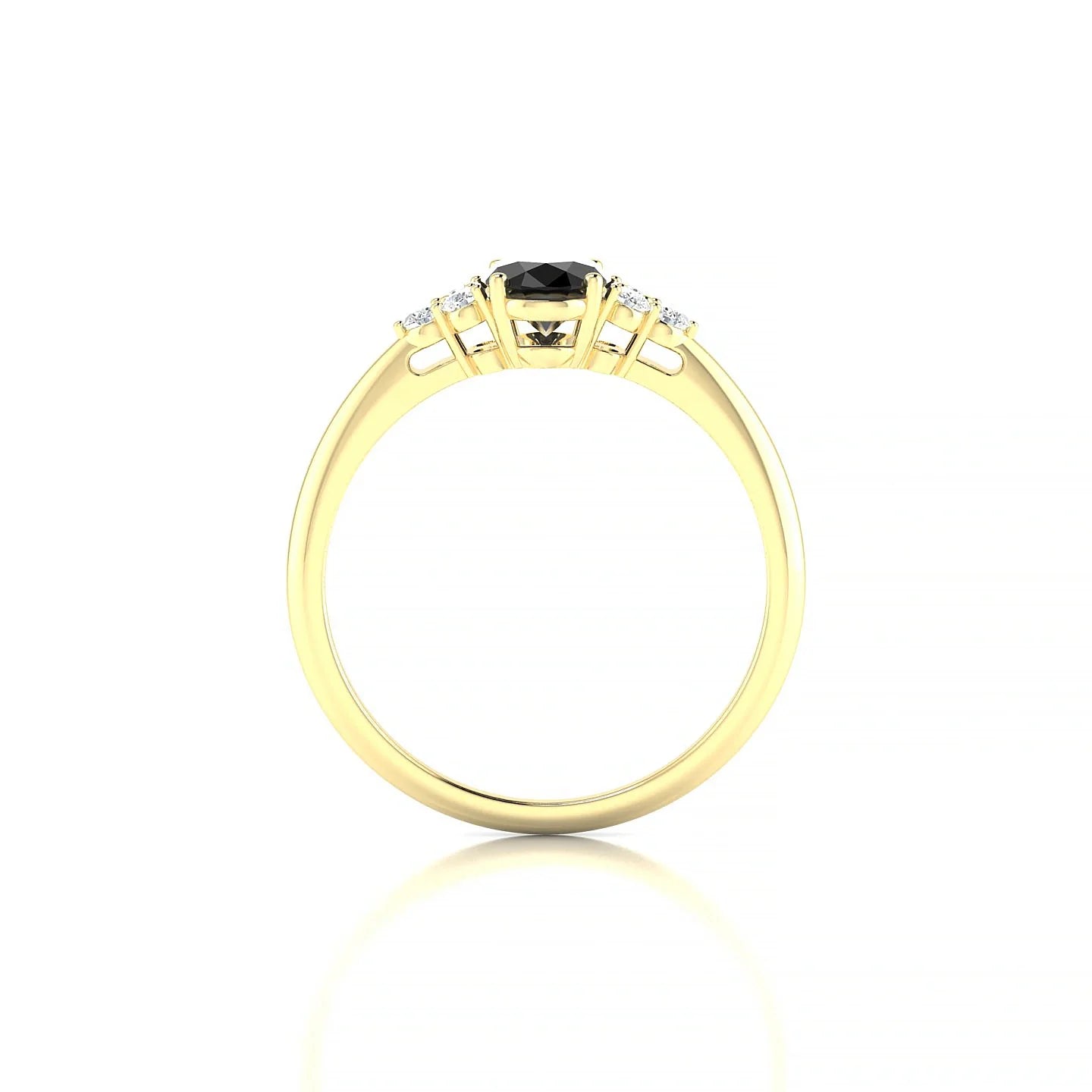 Mirage | 18k Yellow Gold 7 x 5 mm Oval Black Diamond Ring