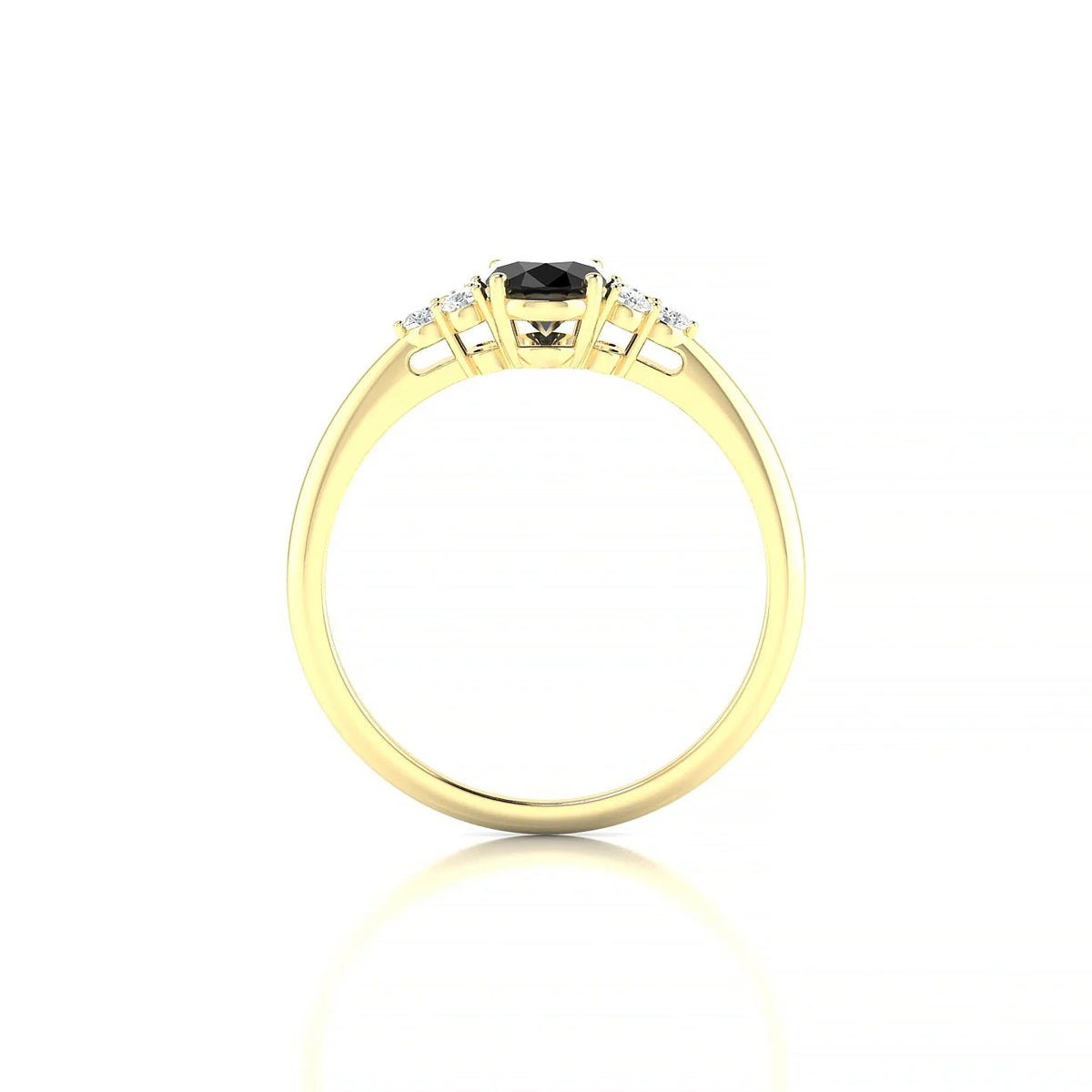 Mirage | 18k Yellow Gold 7 x 5 mm Oval Black Diamond Ring