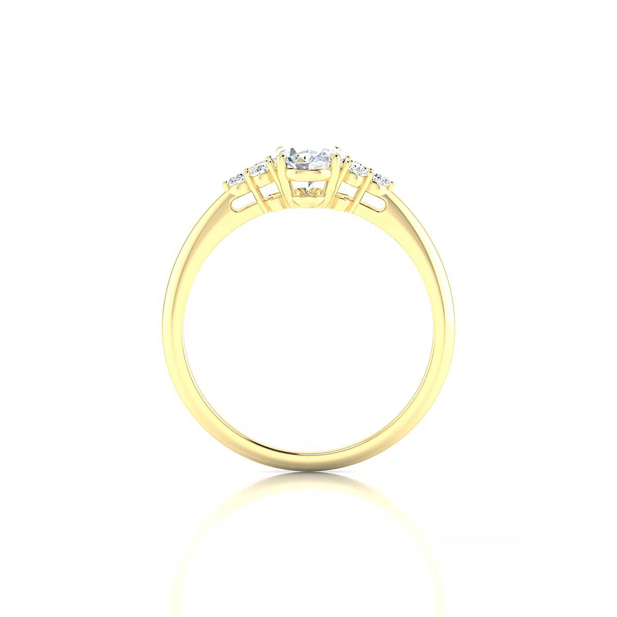 Mirage | 18k Yellow Gold 7 x 5 mm Oval Diamond Ring