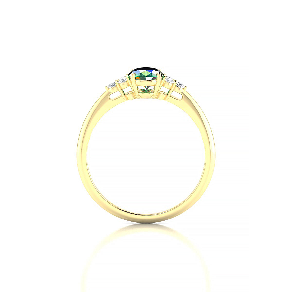 Mirage | 18k Yellow Gold 7 x 5 mm Oval Emerald Ring