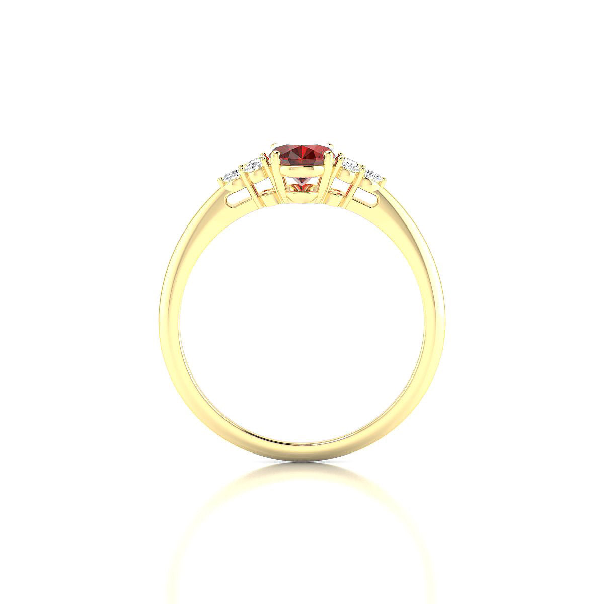 Mirage | 18k Yellow Gold 7 x 5 mm Oval Garnet Ring