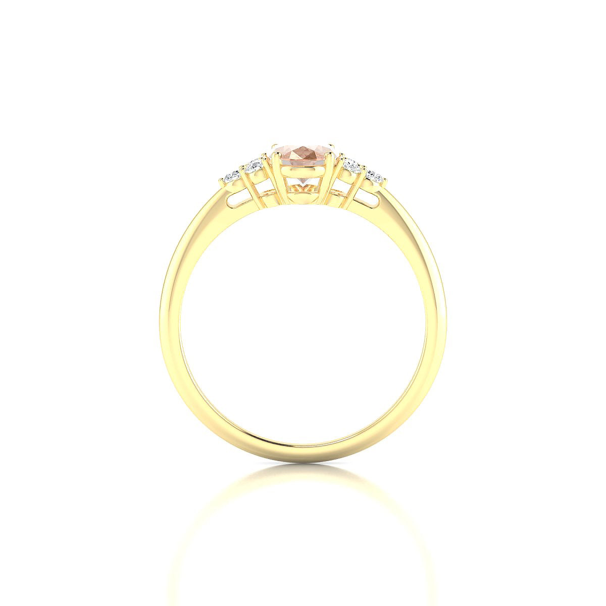 Mirage | 18k Yellow Gold 7 x 5 mm Oval Morganite Ring