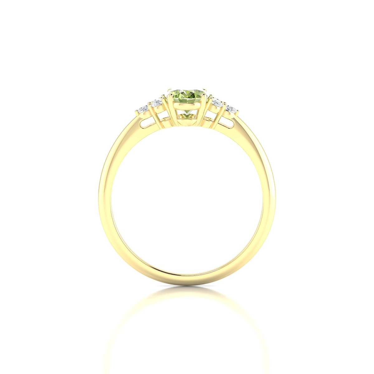 Mirage | 18k Yellow Gold 7 x 5 mm Oval Peridot Ring