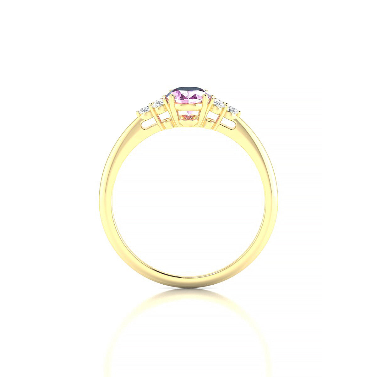 Mirage | 18k Yellow Gold 7 x 5 mm Oval Pink Sapphire Ring