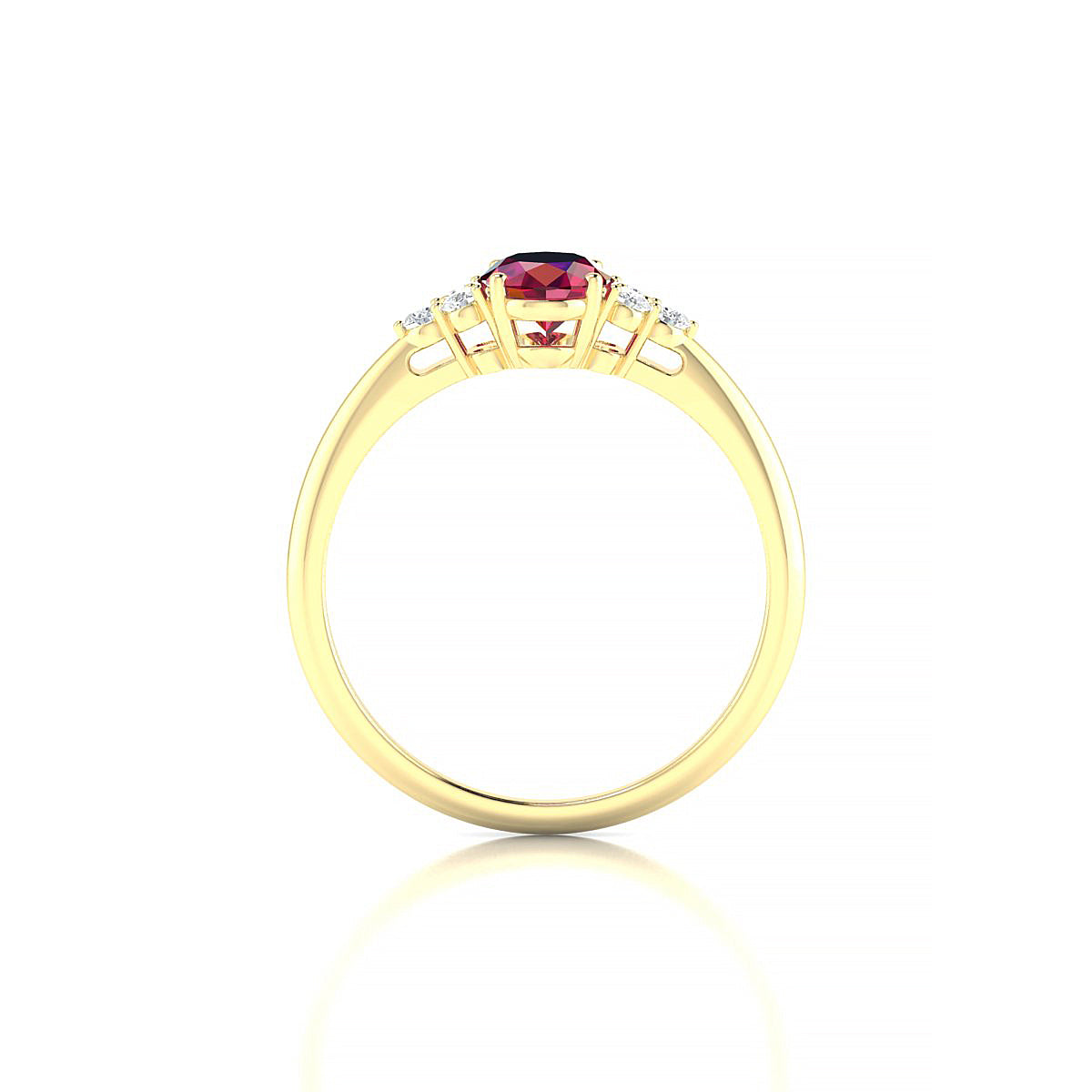 Mirage | 18k Yellow Gold 7 x 5 mm Oval Ruby Ring