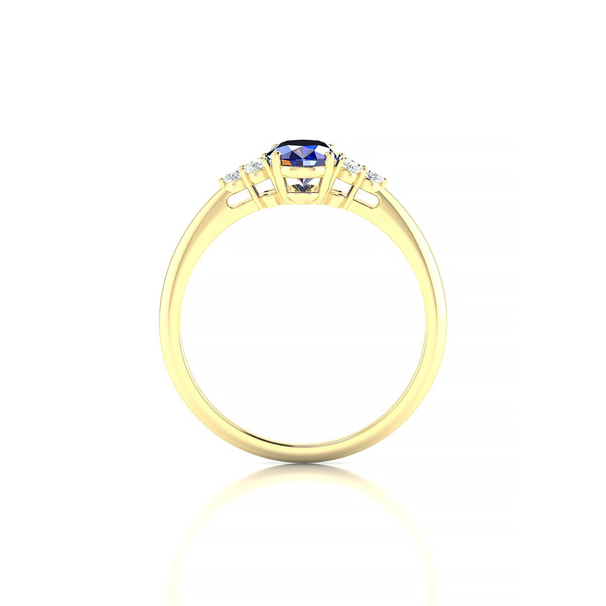 Mirage | 18k Yellow Gold 7 x 5 mm Oval Sapphire Ring