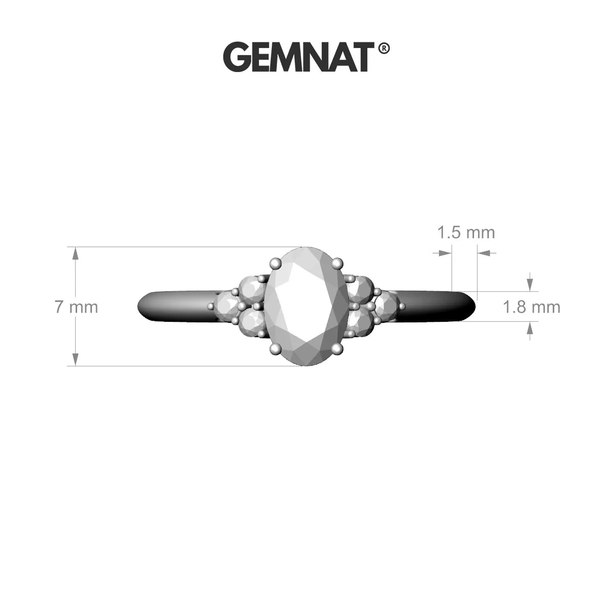 Mirage | 18k Yellow Gold 7 x 5 mm Oval Ruby Ring
