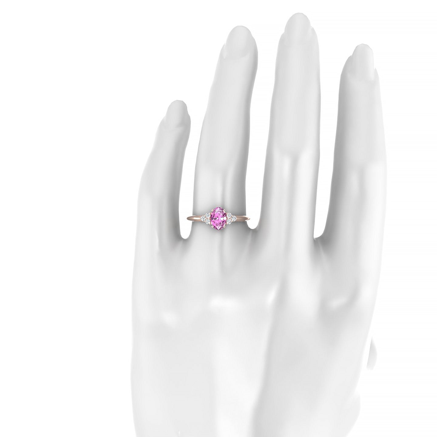 Mirage | 18k Rose Gold 7 x 5 mm Oval Pink Sapphire Ring