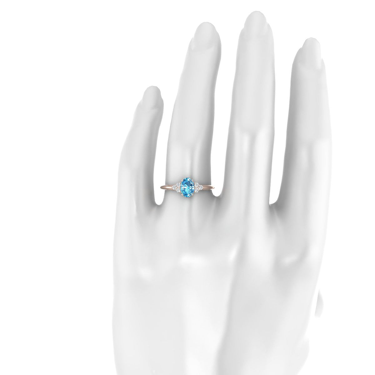 Mirage | 18k Rose Gold 7 x 5 mm Oval Topaz Ring