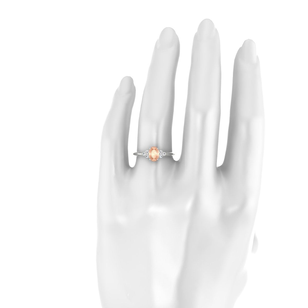 Mirage | 18k White Gold 7 x 5 mm Oval Morganite Ring