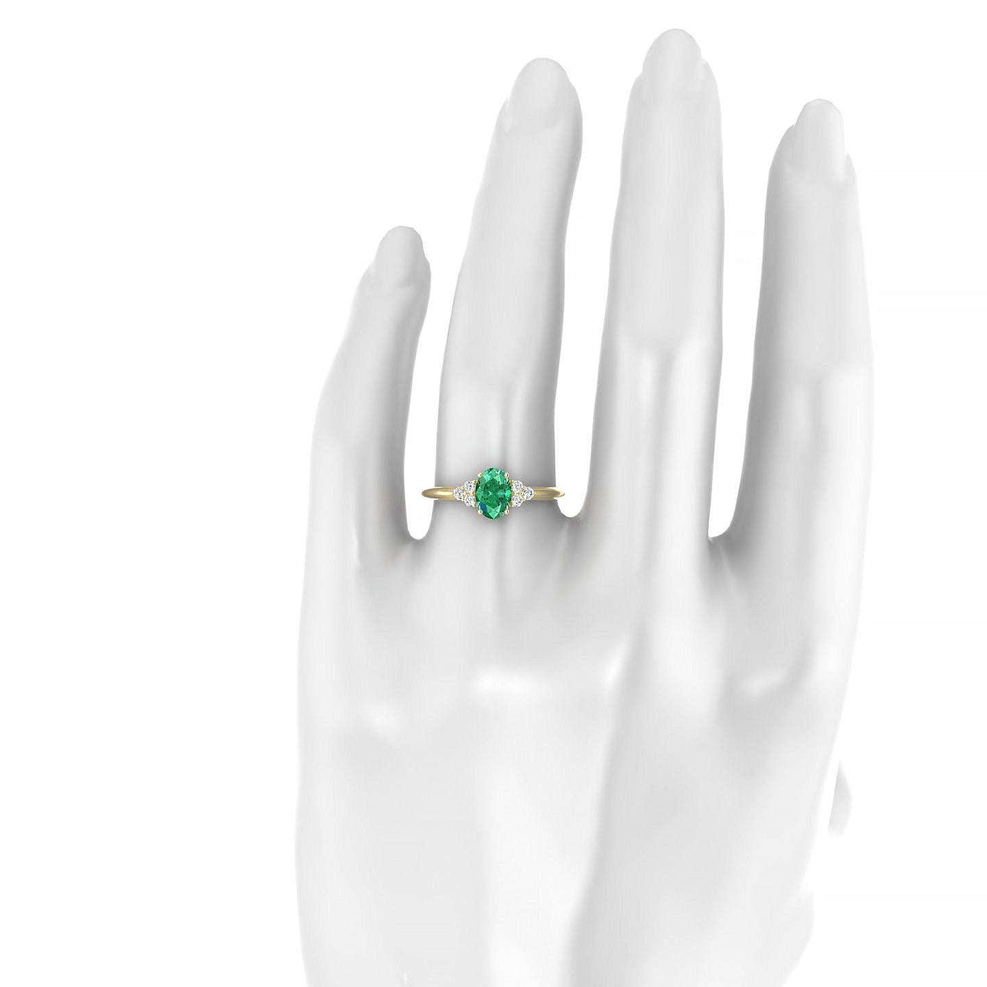 Mirage | 18k Yellow Gold 7 x 5 mm Oval Emerald Ring
