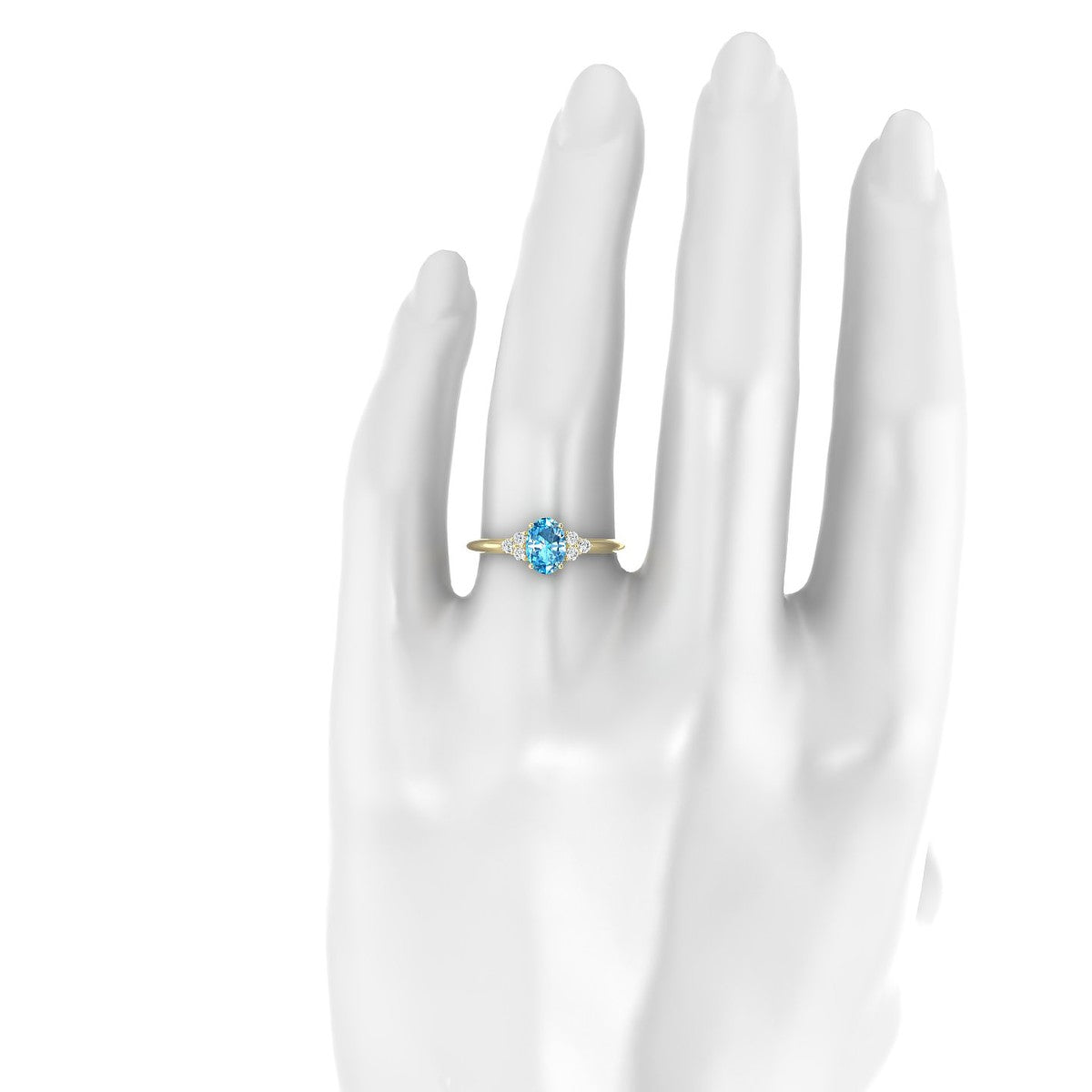 Mirage | 18k Yellow Gold 7 x 5 mm Oval Topaz Ring