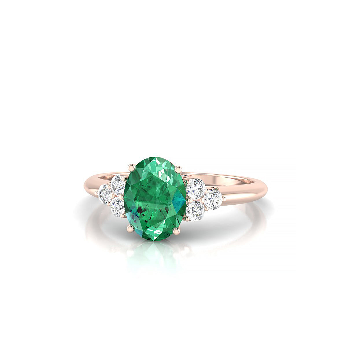 Mirage | 18k Rose Gold 8 x 6 mm Oval Emerald Ring