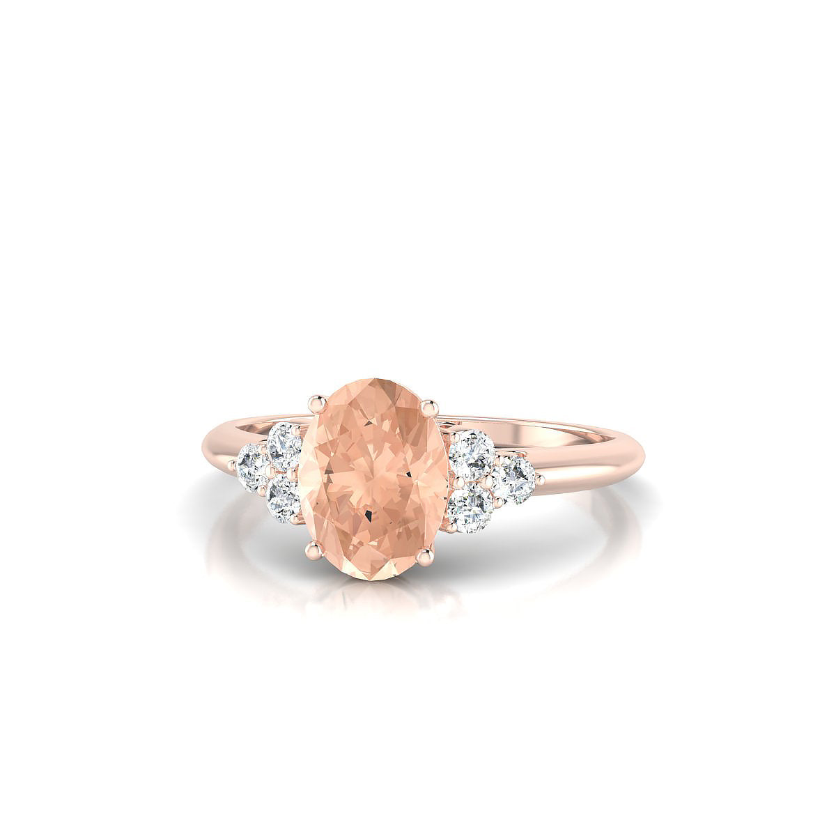 Mirage | 18k Rose Gold 8 x 6 mm Oval Morganite Ring