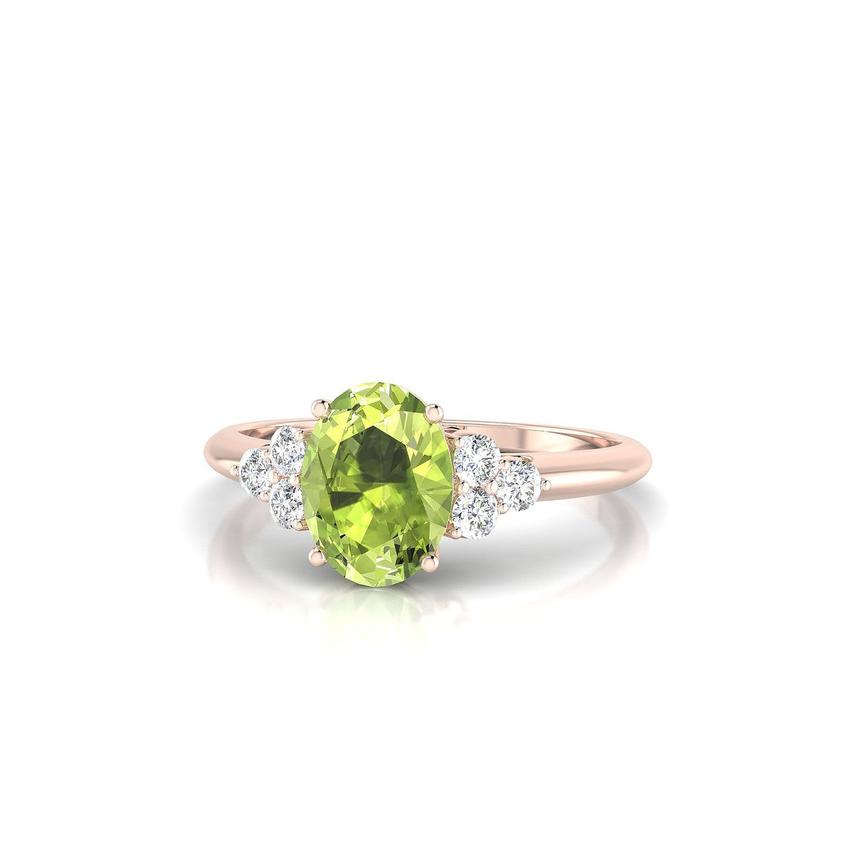 Mirage | 18k Rose Gold 8 x 6 mm Oval Peridot Ring