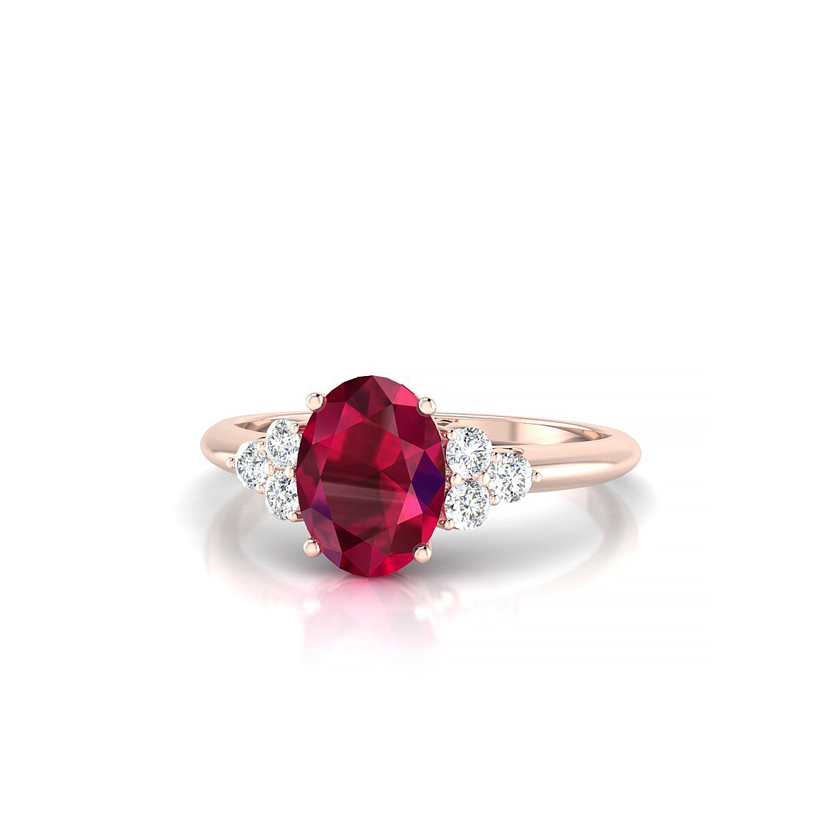 Mirage | 18k Rose Gold 8 x 6 mm Oval Ruby Ring