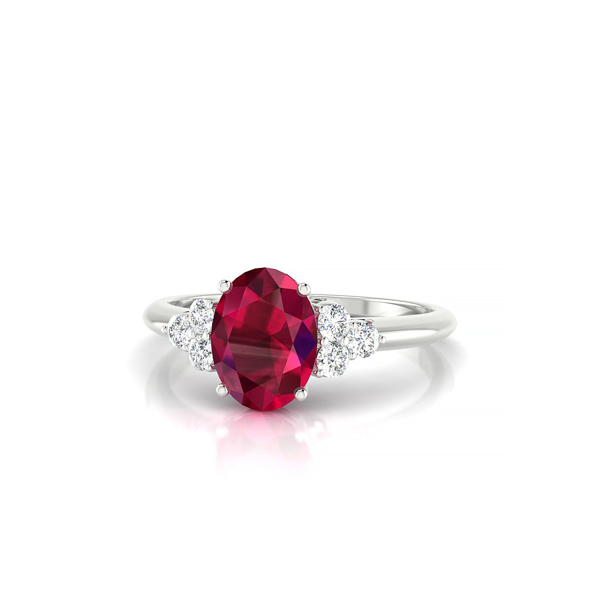 Mirage | 18k White Gold 8 x 6 mm Oval Ruby Ring