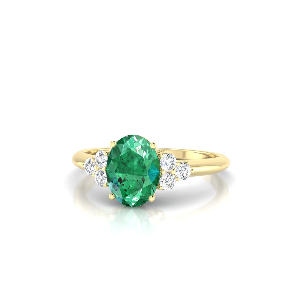 Mirage | 18k Yellow Gold 8 x 6 mm Oval Emerald Ring