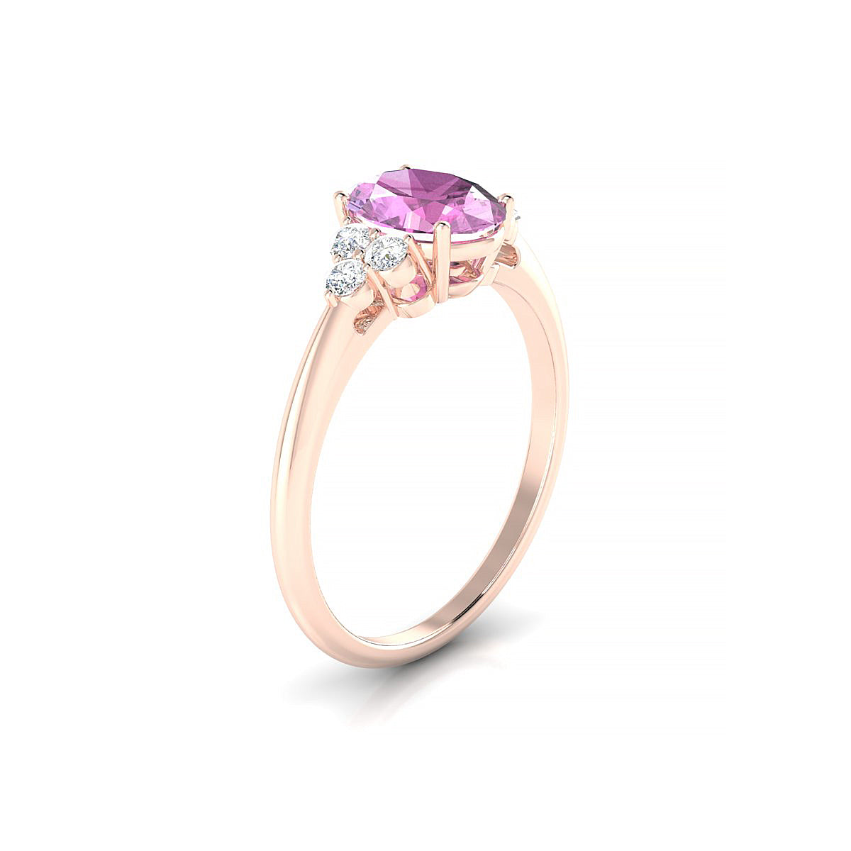Mirage | 18k Rose Gold 8 x 6 mm Oval Pink Sapphire Ring