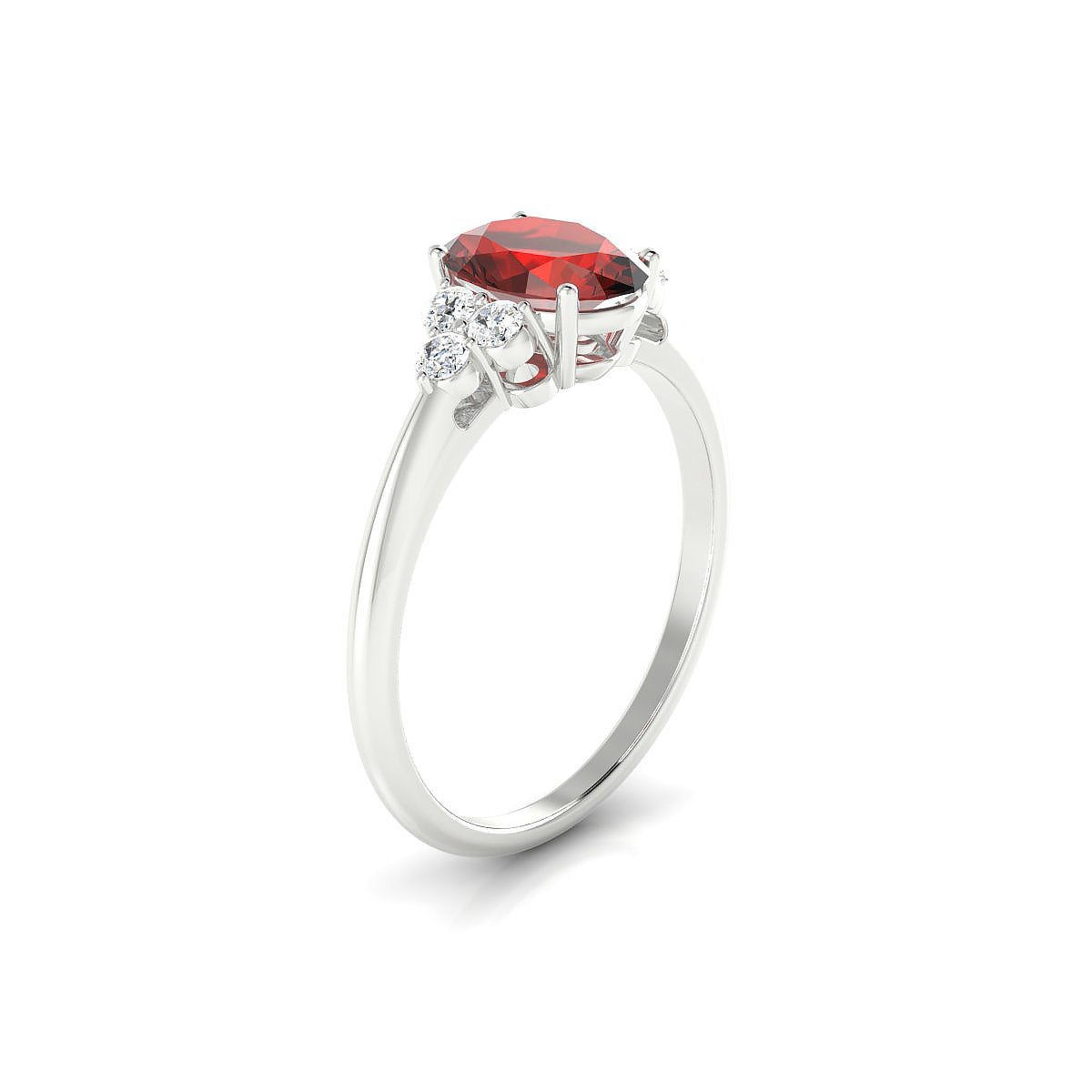 Mirage | 18k White Gold 8 x 6 mm Oval Garnet Ring