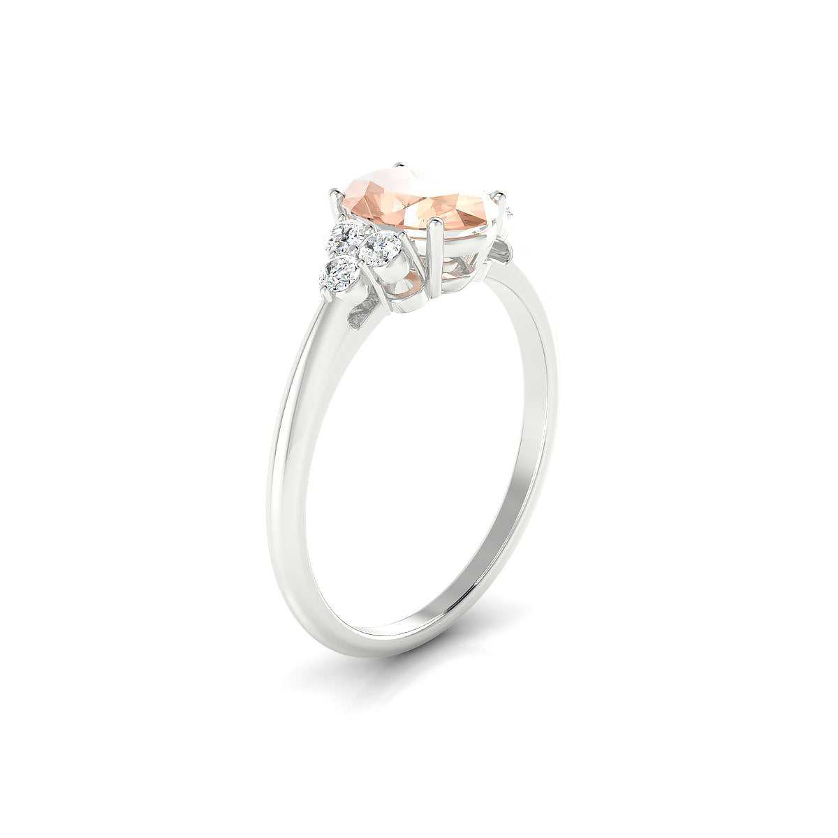 Mirage | 18k White Gold 8 x 6 mm Oval Morganite Ring