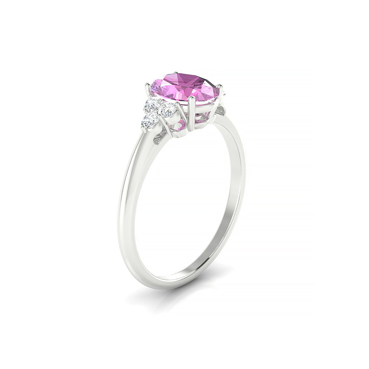 Mirage | 18k White Gold 8 x 6 mm Oval Pink Sapphire Ring