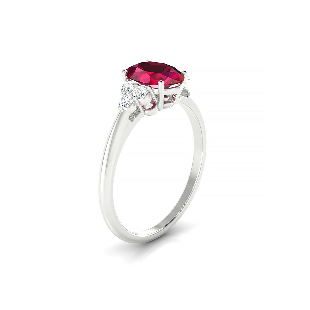 Mirage | 18k White Gold 8 x 6 mm Oval Ruby Ring