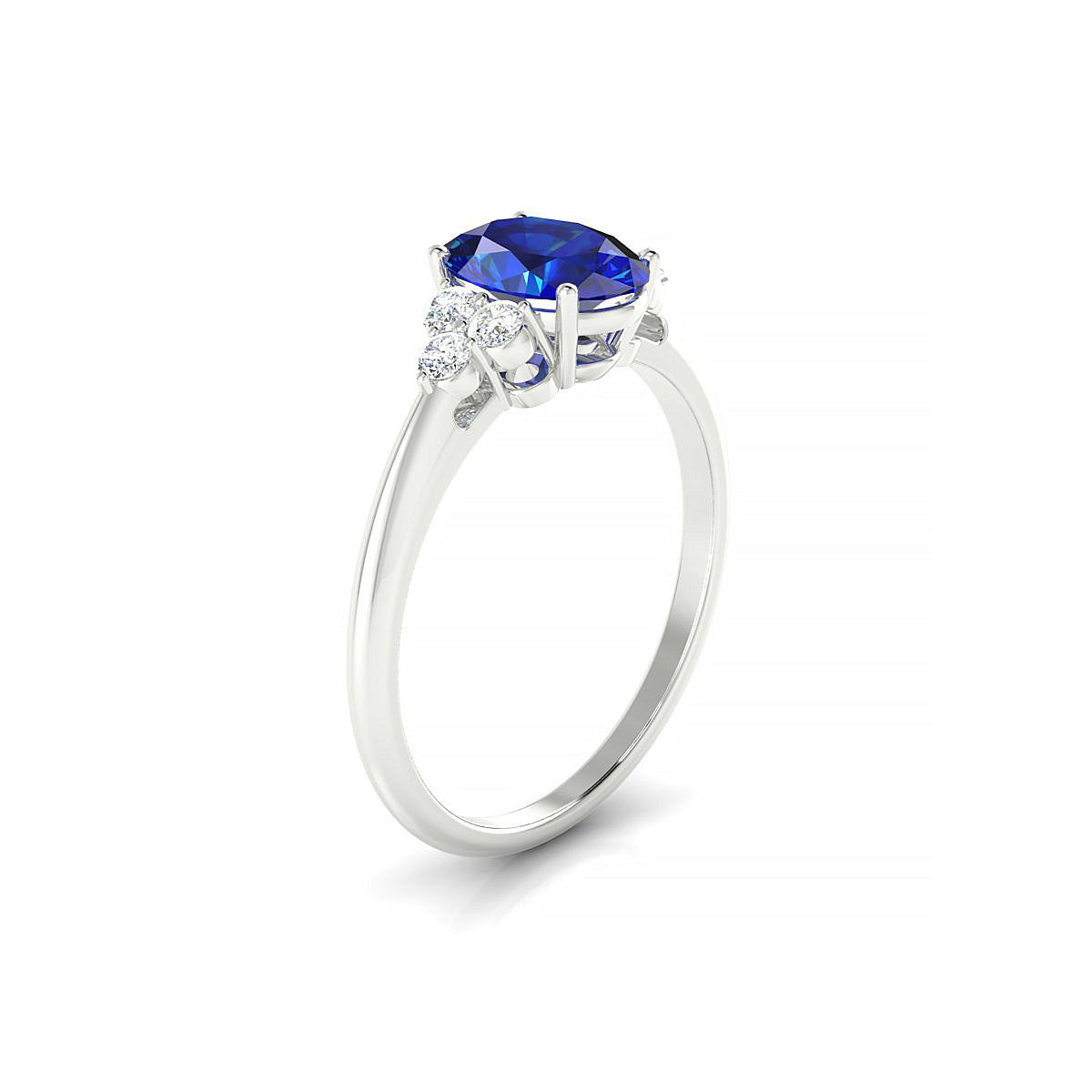 Mirage | 18k White Gold 8 x 6 mm Oval Sapphire Ring